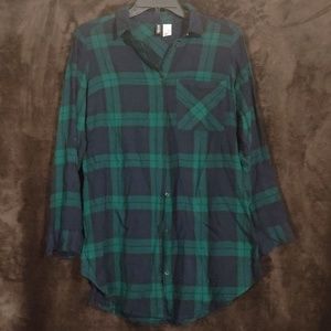 [NWOT] blue & green flannel